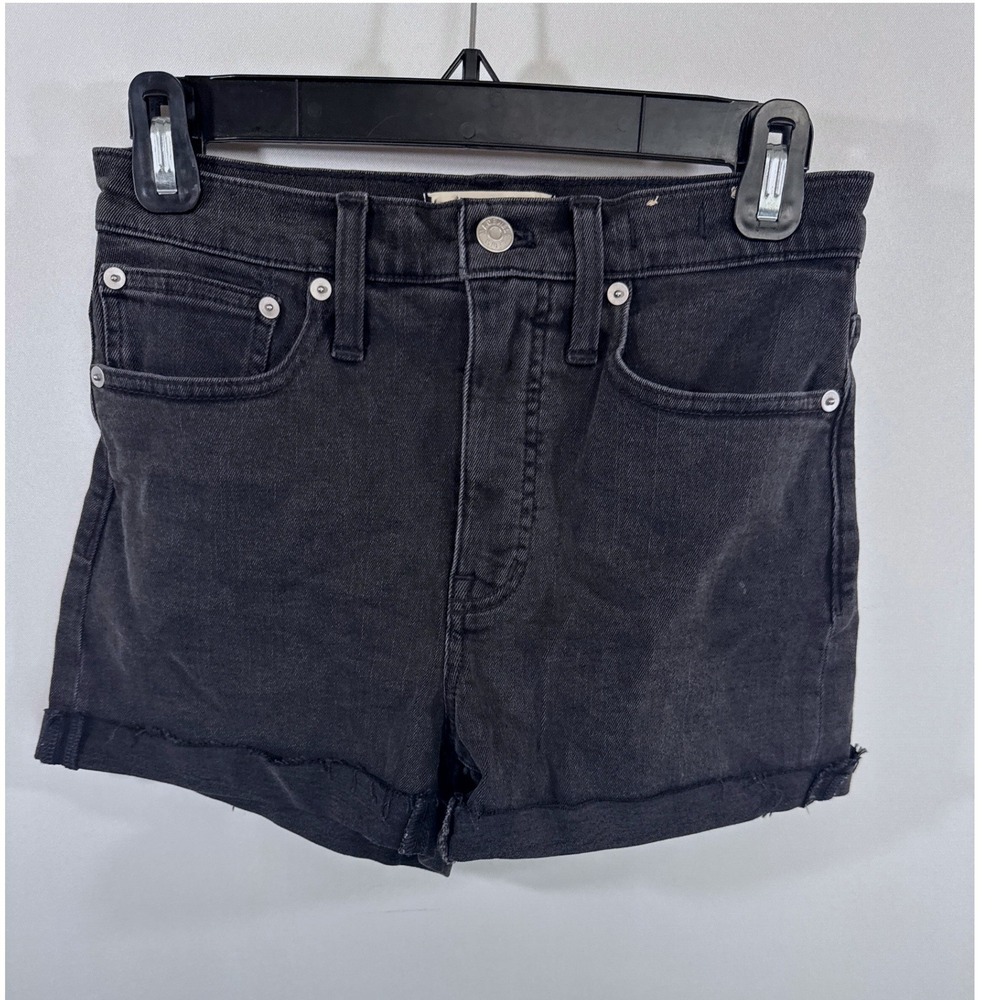 Madewell High-Rise Denim Shorts Lunar Wash Black‎ Women's Size 24 NWT
